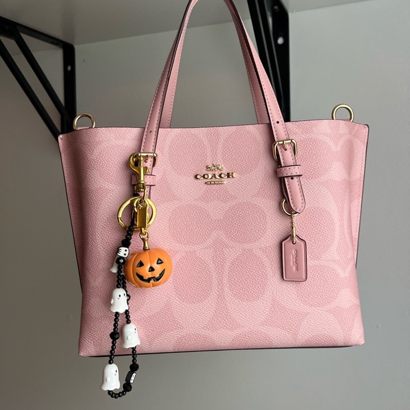 Pumpkin Purse Charm with Ghost Beaded strap - Picture 1 of 2